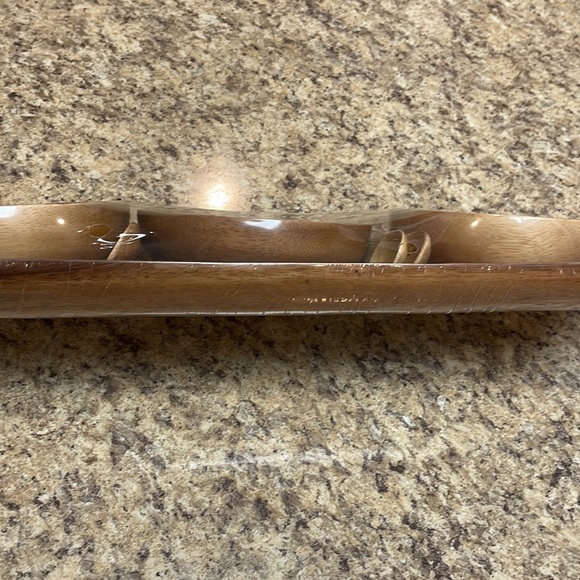 BH Wood Serveware 7 pc Set. 3 bowls, 3 spoons & Tray. NEW!! Made in Philippines - Picture 3 of 6